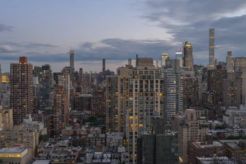 Skyscraper Skyline Day to Night Full Frame Stock Footage 277281882