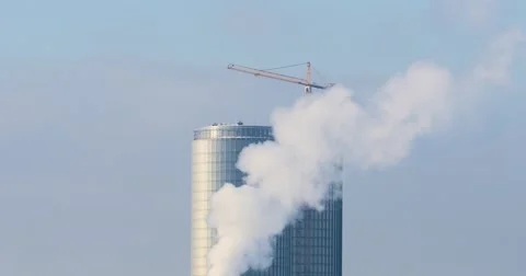 Skyscraper in smoke Stock Footage 59697838