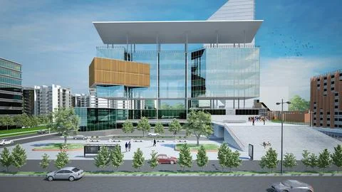 Skyscraper Sophistication Designing Sleek Interior Spaces in Tall Buildings Illustrazione stock