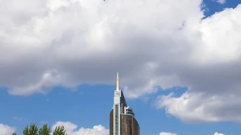 Skyscraper with a spire. Astana, Kazakhstan. Time Lapse Stock Footage
