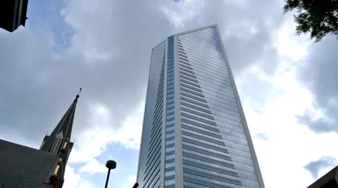 Skyscraper Storm Clouds Time Lapse Video stock 23137811