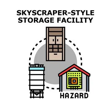 Skyscraper style storage facility concept vector illustration Stock-Illustration