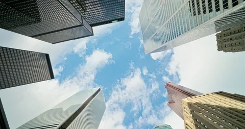 Skyscraper time lapse with moving clouds Stock Footage 115020087