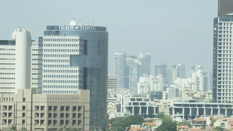 Skyscraper Trade Tower. Camera Moving Left Stock Footage 88888073