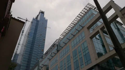 Skyscraper under construction. Stock Footage 147353672