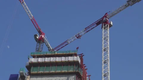 Skyscraper under construction Stock Footage 154330141