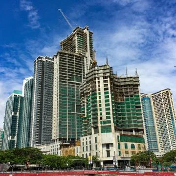 A skyscraper under construction. Stock Photos