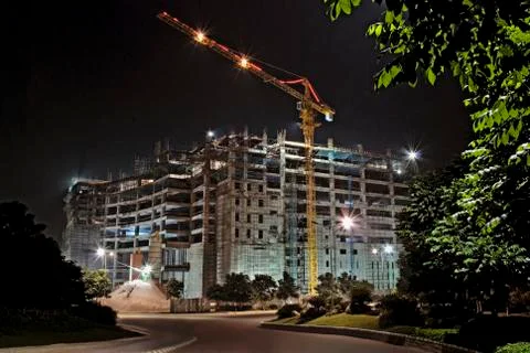 Skyscraper under construction Stock Photos