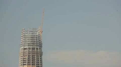 Skyscraper under construction Santiago chile 库存影片 22330870