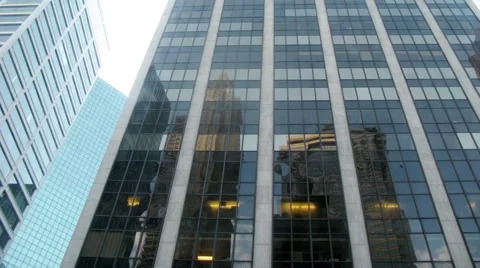 Skyscraper on Wall Street view from the bottom up. Time lapse. Stock Footage 43755862