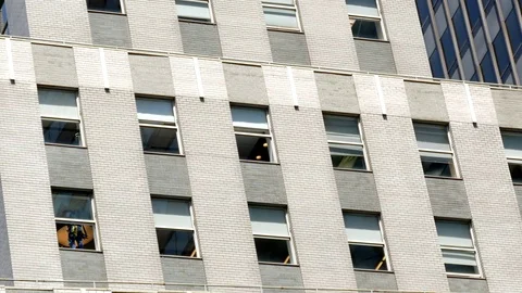 Skyscraper Window Washer MLS Video stock 78087260