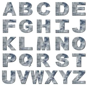 Skyscraper windows font Stock Illustration