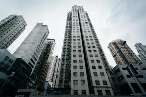 Skyscrapers at Aberdeen, in Hong Kong, Hong Kong. Stock Photos