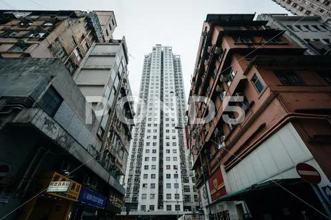 Skyscrapers at Aberdeen, in Hong Kong, Hong Kong. Stock Photos