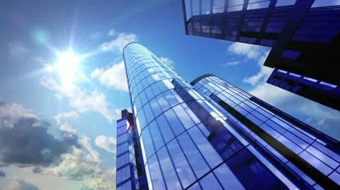 Skyscrapers and clouds Stock Footage 12725722