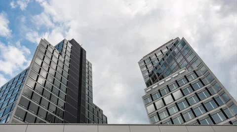 Skyscrapers And Clouds Stock Footage 62594257