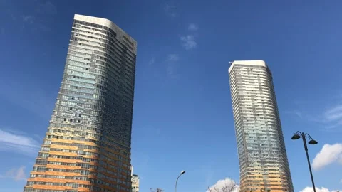 Skyscrapers and Clouds Stock Footage 144628454