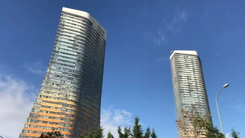 Skyscrapers and Clouds Stock Footage 144628830