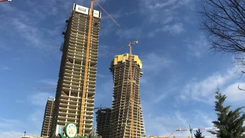 Skyscrapers and Clouds Stock Footage 144629054