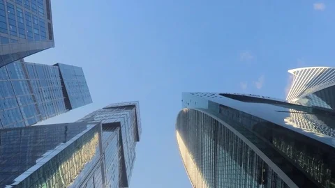 Skyscrapers and clouds on sky timelapse Stock Footage 79807230