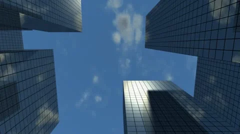 Skyscrapers and Looping Clouds Stock Footage 20476870