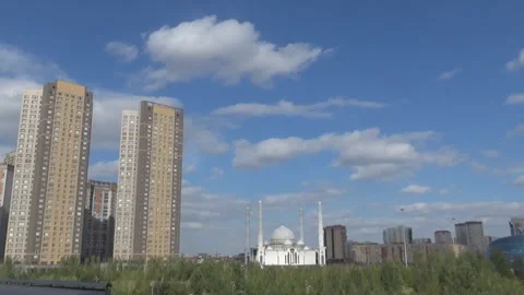 Skyscrapers and Mosque Stock Footage 110705661