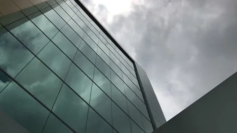 Skyscrapers and sun with camera angle turning clockwise Stock Footage 218342537