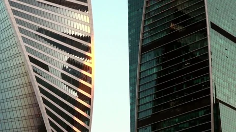 Skyscrapers and sun Stock Footage 72541304