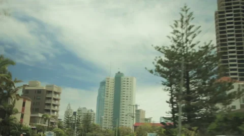 Skyscrapers and Trees Stock Footage 46087426