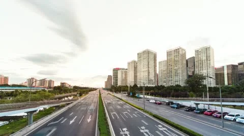 Skyscrapers in Beijing, China. Timelapse Stock Footage