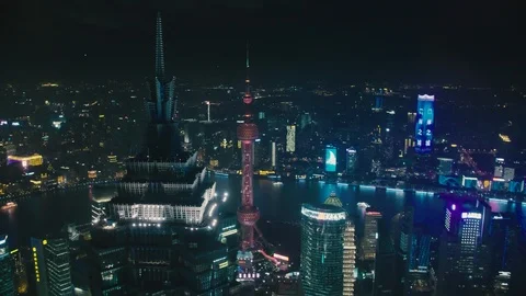 Skyscrapers in Beijing by night Stock Footage 102911845