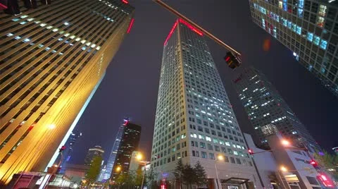 Skyscrapers in Beijing. Timelapse Stock Footage 12281465