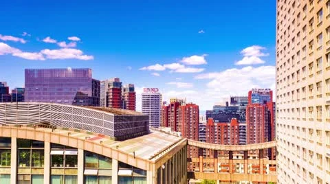 Skyscrapers in Beijing. Timelapse Stock Footage 12519079