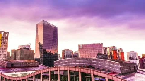 Skyscrapers in Beijing. Timelapse Video stock 12662592