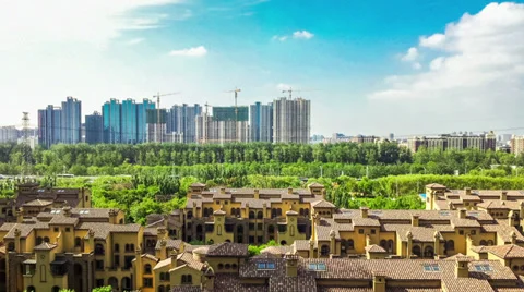 Skyscrapers in Beijing. Timelapse Stock Footage 39655584