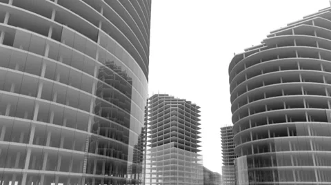 Skyscrapers building process timelapse grow Vídeo Stock 34689106
