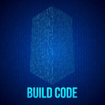 Skyscrapers code. Binary digital form of futuristic city building Stockillustratie
