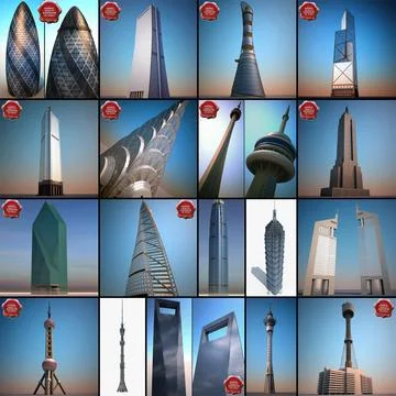 Skyscrapers Collection V6 3D Model