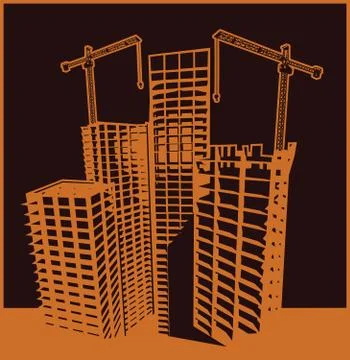 Skyscrapers construction Stock Illustration