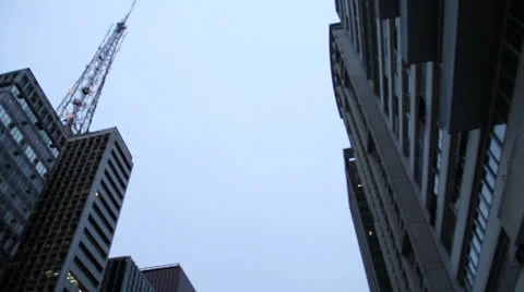 Skyscrapers at dawn Stock Footage 27147758