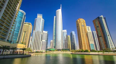 Skyscrapers district motion timelapse 4K Stock Footage 33832886