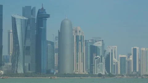 Skyscrapers in Doha, Qatar. Video stock 130879340