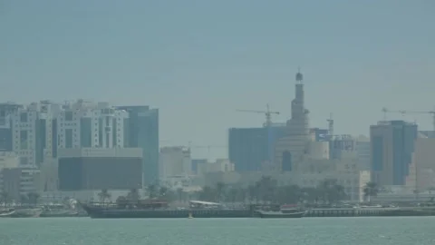 Skyscrapers in Doha, Qatar. Video stock 130879359