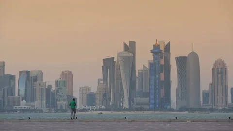 Skyscrapers in Doha, Qatar. Video stock 130879409