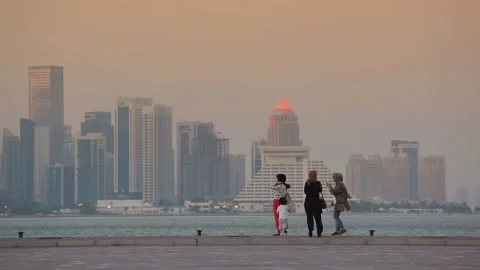 Skyscrapers in Doha, Qatar. Video stock 130879411