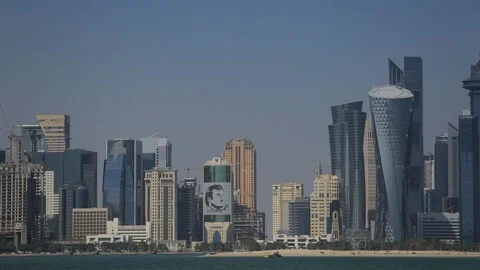 Skyscrapers in Doha, Qatar. Video stock 130879585