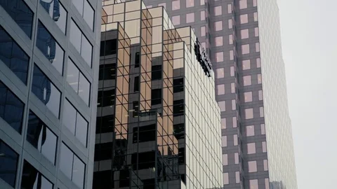 Skyscrapers in downtown Stock Footage 74470632