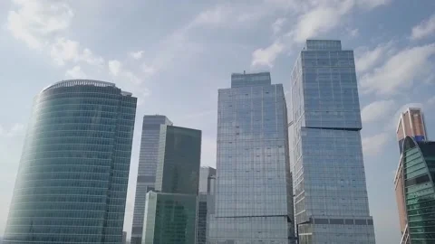 Skyscrapers, drone close-up Vídeos de archivo 163669884