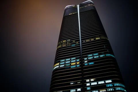Skyscrapers floating in the clouds Stock Photos