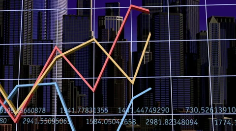 Skyscrapers &amp; Graphs Stock Footage 30538161